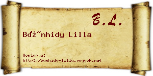 Bánhidy Lilla névjegykártya